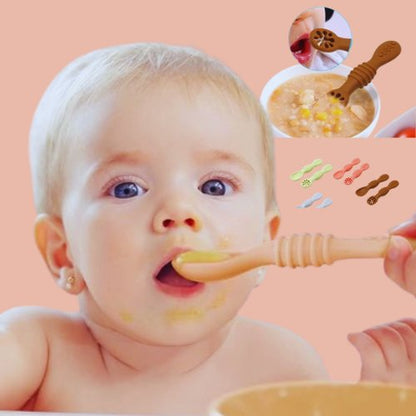 avec miam ™cuillère bébé peut manger toute seul en securite - kidzbutterfly.com